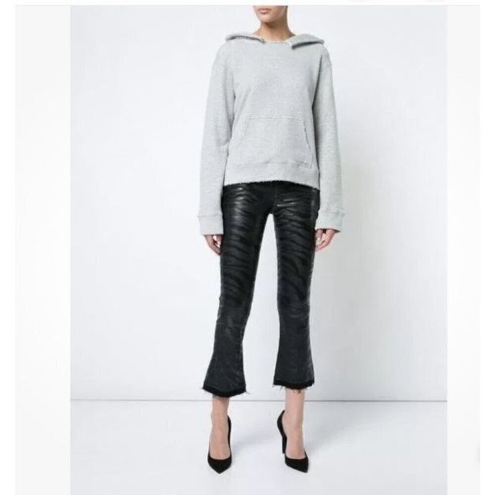 NWT RtA Kiki Flared Leather Cropped Shiny Pants Size 26